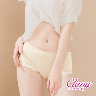 【可蘭霓Clany】台灣製絲蛋白蕾絲抗敏M-XL內褲 初暮黃 2171-71