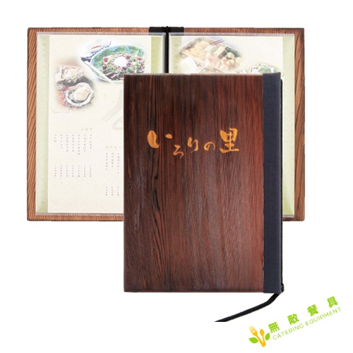 【無敵餐具】SHIMBI日本製 和風燒杉菜單本(A4-4P)品質優良餐廳專用菜單本透明價目本 量多可來電洽