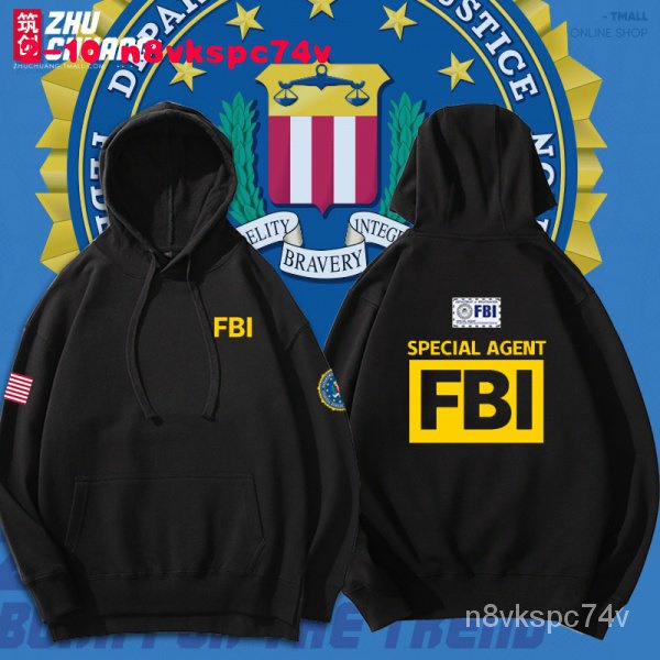 美聯邦調查局FBI特工探員電影電視劇周邊男女加絨衛衣外套衣服-BH