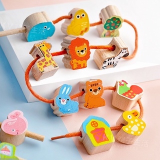 [現貨]鐵盒串珠雙面算數認知串串樂 教具 木製玩具 益智玩具 串珠遊戲 啟蒙玩具 早教玩具