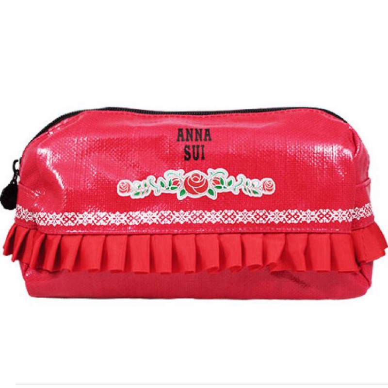 Annasui💕Anna Sui ✨安娜蘇 🌺薔薇之馨化妝包 手拿包 筆袋💋實用 容量大 硬挺 滑面 耐髒🎀