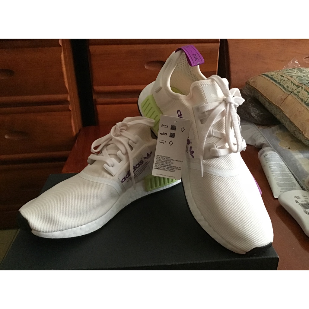(全新愛迪達）NMD R1白黃紫配色鞋，美國尺寸10號