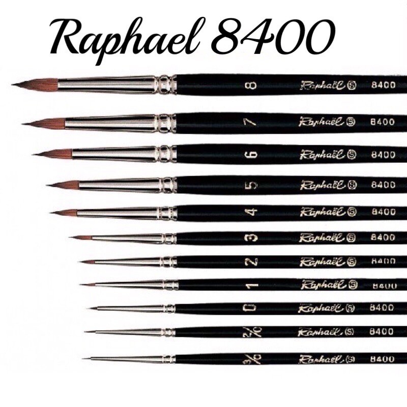 Raphael KOLINSKY GOLD 8400 拉斐爾 柯林斯基紅貂 野生貂毛 手工製 長筆尖 尖頭 短桿水彩筆