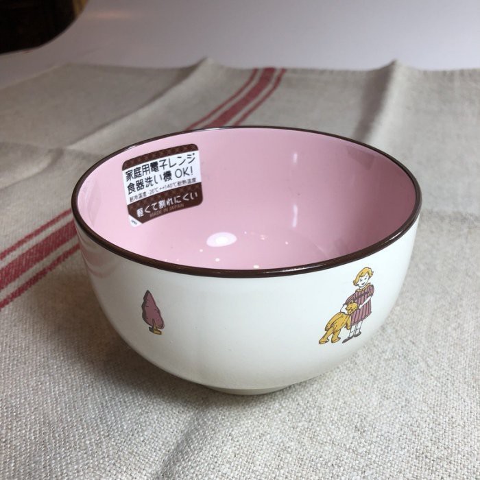 《齊洛瓦鄉村風雜貨》日本zakka雜貨 日本製職人手工製作小女孩系列輕又不易破粉色漆器飯碗 湯碗 小孩用餐碗