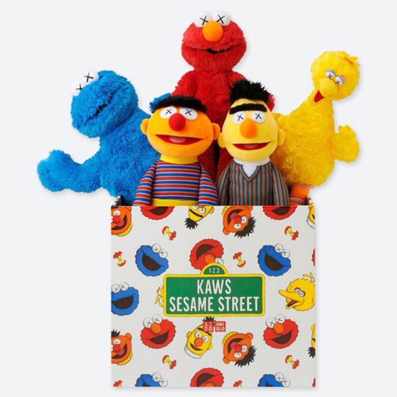 KAWS x SESAME STREET 玩偶全套收藏組 uniqlo 芝麻街 Elmo