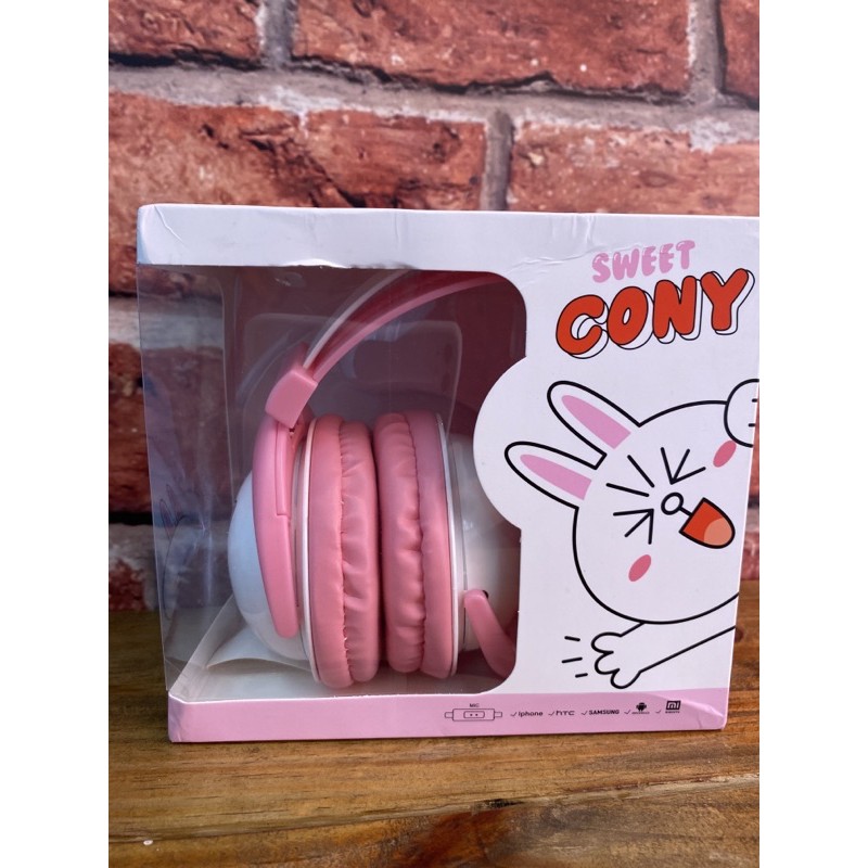 LINE兔兔卡通大耳罩、哆啦A夢大耳罩 耳機 LINE FRIENDS SWEET CONY XY-6［全新品］