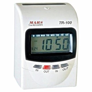 【OA補給站】含稅 MARS TR-100 四欄位微電腦打卡鐘【變色螢幕】~附卡片及卡架