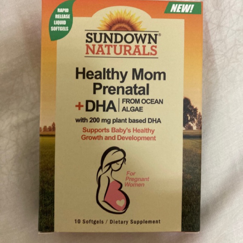 [婦幼專區] 美國 Sundown 日落恩賜 孕婦專用加強型維生素 藻油DHA軟膠囊 10入