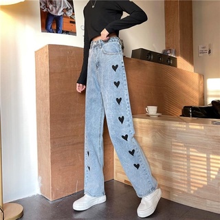 牛仔長褲顯瘦褲子 S-2XL 4C47牛仔褲女直筒韓版顯瘦百搭淺色闊腿拖地長褲MB023.衣時尚