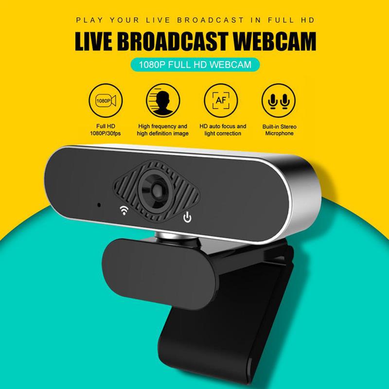 Computer Webcam with Built-in Microphone 2MP Full HD 1080P W
