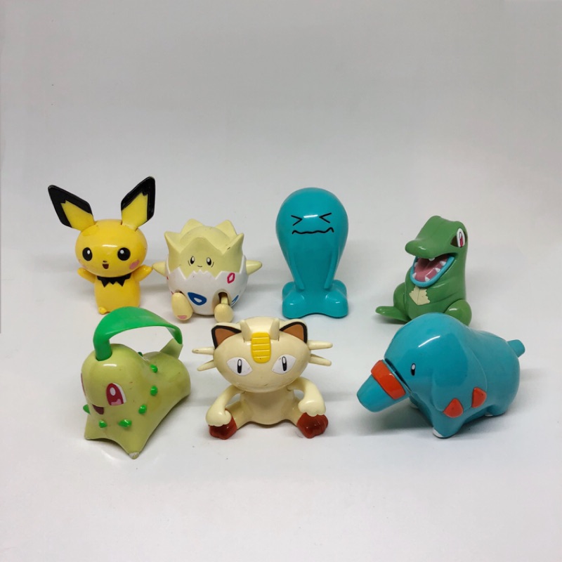 麥當勞 寶可夢 神奇寶貝 按壓充氣 2002年 皮丘 波克比 果然翁 小鋸鱷 色違 菊草葉 喵喵 小小象