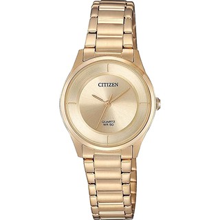 CITIZEN 星辰 LADY'S 時尚女錶-耀眼金-26.5mm(ER0205-80X)