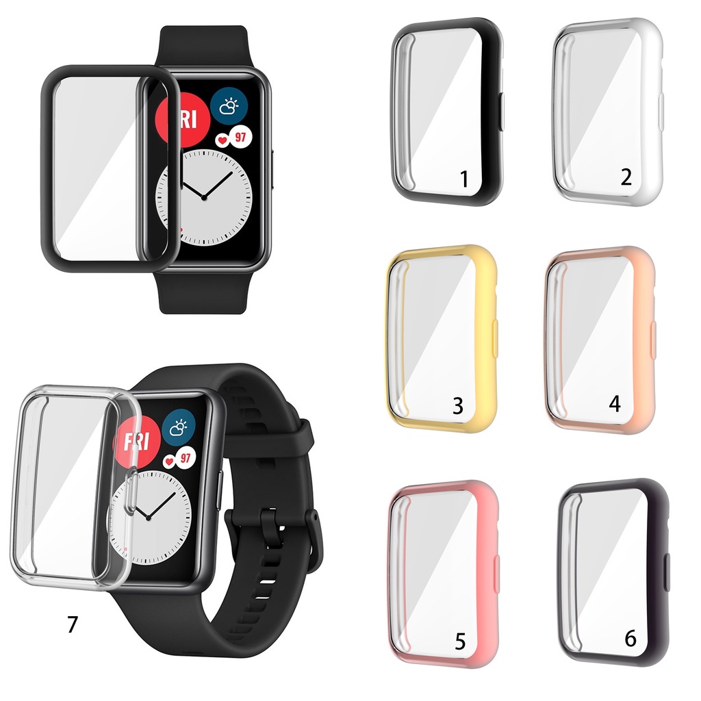 適用於華為 watch Fit New SE 特別版軟屏保護膜手錶保護套的超薄 TPU 保護殼