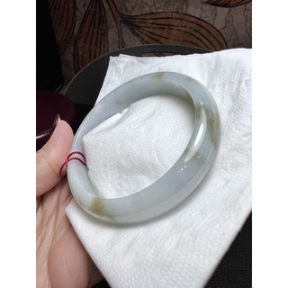翡翠玉鐲手鐲藍底飄黃花 59圈口 -0A