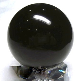『晶鑽水晶』天然黑曜石球 52~56mm 又黑又亮＊附底座!超值特惠中!