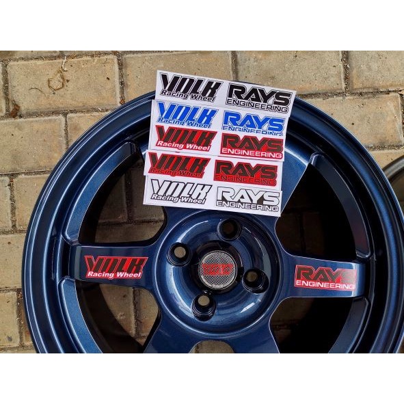 輪輞貼紙 Te37 Rays Volk Racing 1set(8pcs)/Stiker Te37 汽車選項貼紙