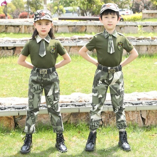 儿童造型服装 兒童迷彩服男女童特種兵演出套裝中小學生軍訓夏令營衣服表演服裝