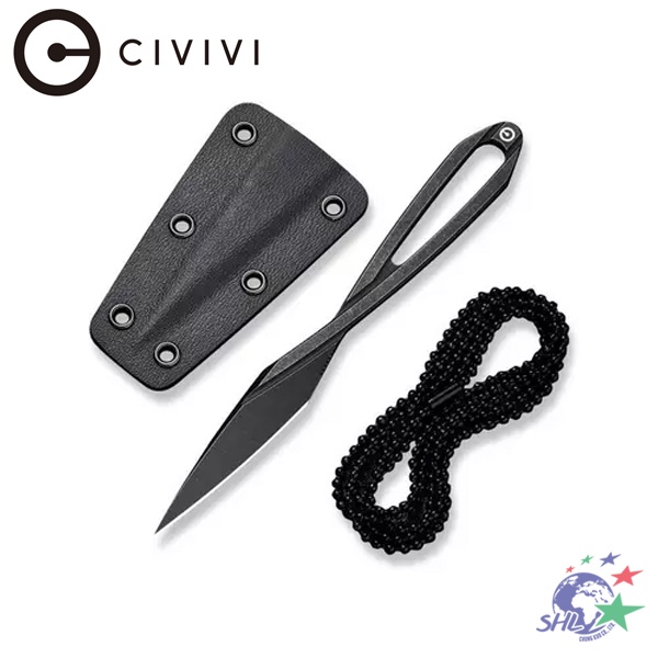We Knife/Civivi D-Art 黑石洗一體成形頸 (直) 刀 / D2鋼 / C21001-2【詮國】