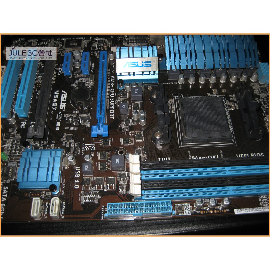 JULE 3C會社-華碩ASUS M5A97 AMD 970/DDR3/雙智能/自動超頻調校/良品/AM3+ 主機板