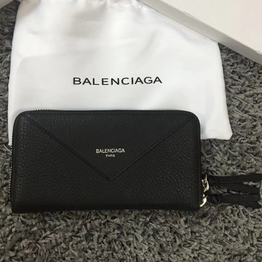 Fk Balenciaga 拉鏈長夾巴黎世家皮夾羊皮手拿包錢包 蝦皮購物