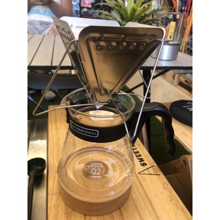 不鏽鋼可折疊焚火臺造型手沖咖啡上座 咖啡濾杯