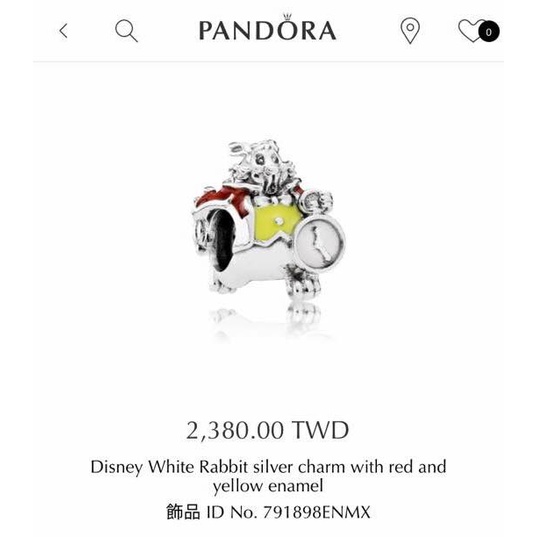 新品紐西蘭潘朵拉 PANDORA潘多拉專櫃購入經典迪士尼愛麗絲夢遊仙境兔子手鍊串珠串飾