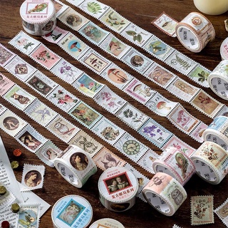 Hola［分裝］陌墨 復古郵局系列郵票模切膠帶 蘑菇植物森林童話紙膠帶