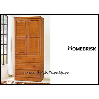 【宏興HOME BRISK】樟木色3x7尺百葉衣櫥 收納櫃 / 抽屜櫃，雙北免運費《ZC新品24》