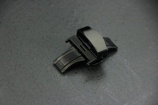 168錶帶配件/black 最好用的折疊扣!!18mm黑色高質感不鏽鋼精製双按式彈簧蝴蝶扣,飛機扣,折疊扣,延長皮製錶帶