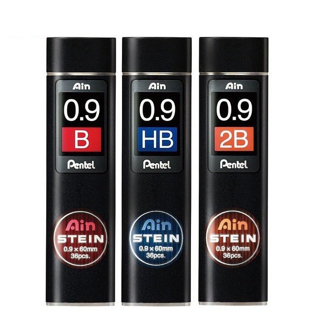 Pentel Ain Mine Di Ricarica 0.9 Mm 2B – Confezione Tubo, Extra Resistenti E Scorrevoli