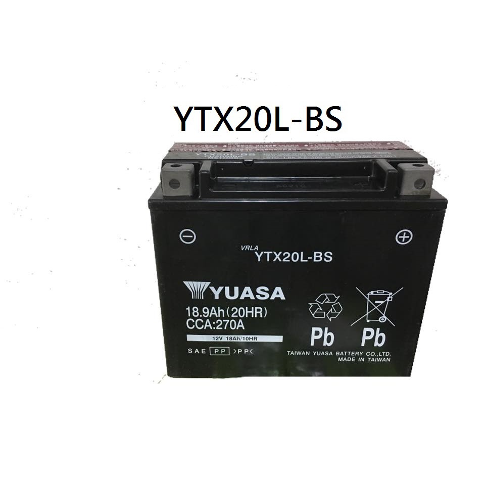 【中部電池-台中】YTX20L-BS機車電瓶湯淺YUASA 通用GTX20L-BS 沙灘車重型機車電池哈雷重機