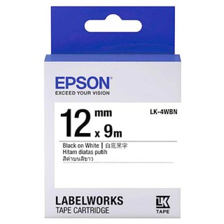 【OA補給站】EPSON LK-4WBN S654401標籤帶(一般系列-白底黑字12mm)