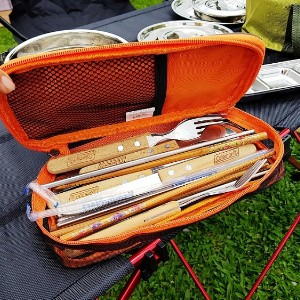【107051636】韓國CLS野餐便攜餐具袋瀝水網筷子包(不含餐具)