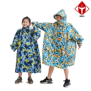 Outperform 去去雨水走長版(兒童)風雨衣-塗鴉迷彩 專利雙拉鍊 一件式 連身式 雨衣《淘帽屋》