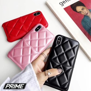 現貨 特價 蘋果iphone小羊皮手機套XS保護殼菱形插卡軟X時尚 配件IG款