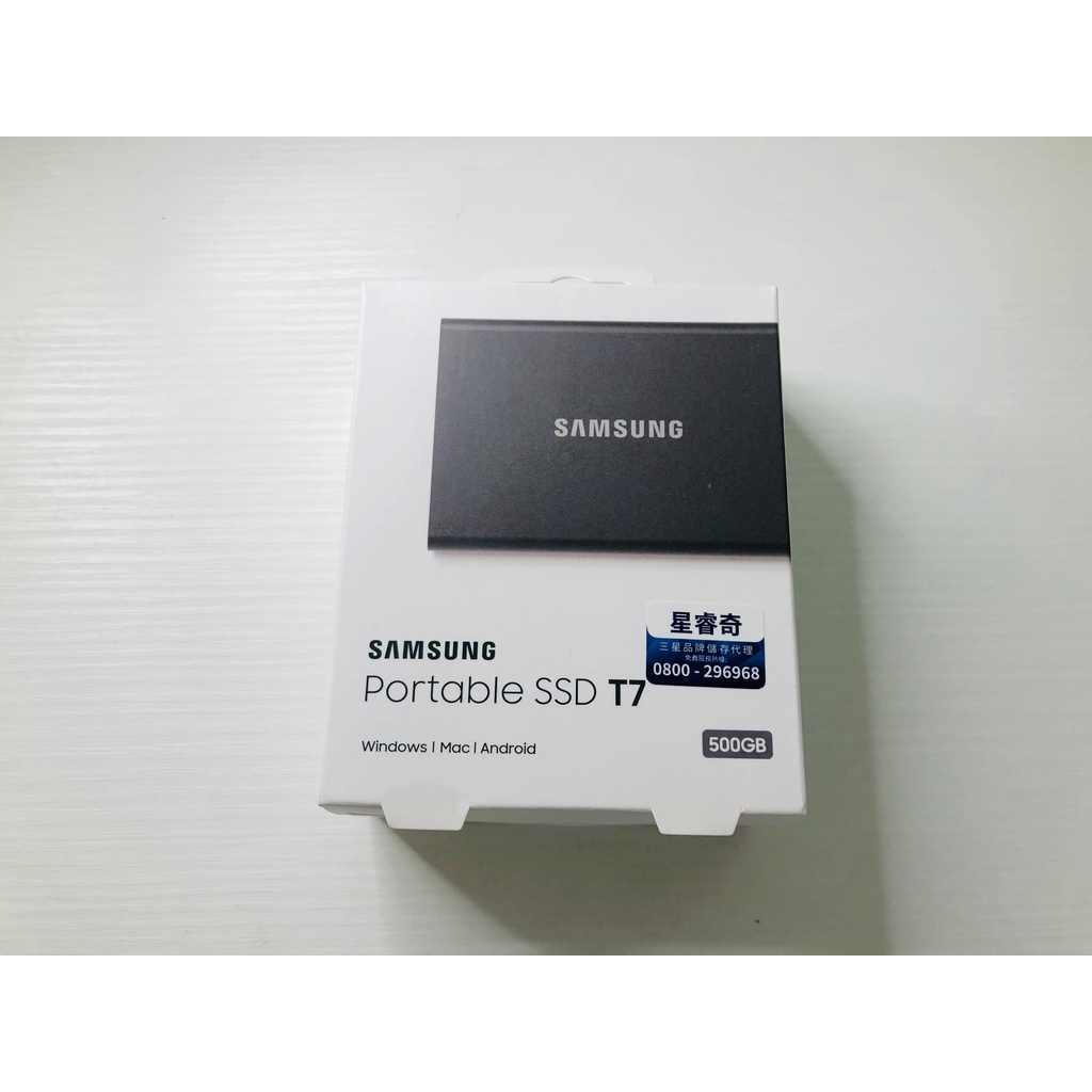 二手SAMSUNG三星 T7 500G USB 3.2 Gen 2移動固態硬碟 深空灰 MU-PC500T/WW