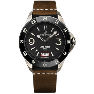 elegantsis 傑本尼氏 ELJR65AS-C1NB2L CafeRacer風格主題自動機械腕錶/黑面 44mm