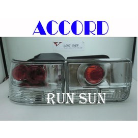 ●○RUN SUN 車燈,車材○● 全新 本田 1992 1993 雅哥 雅閣 ACCORD K5 紅內套 紅心圓 尾燈