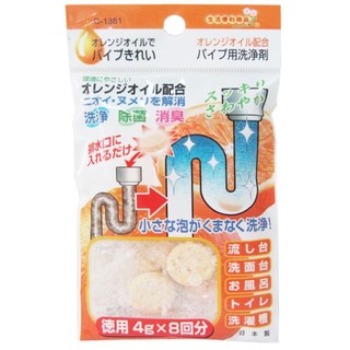 日本 不動化學 橘子/橘油 排水管發泡清潔錠