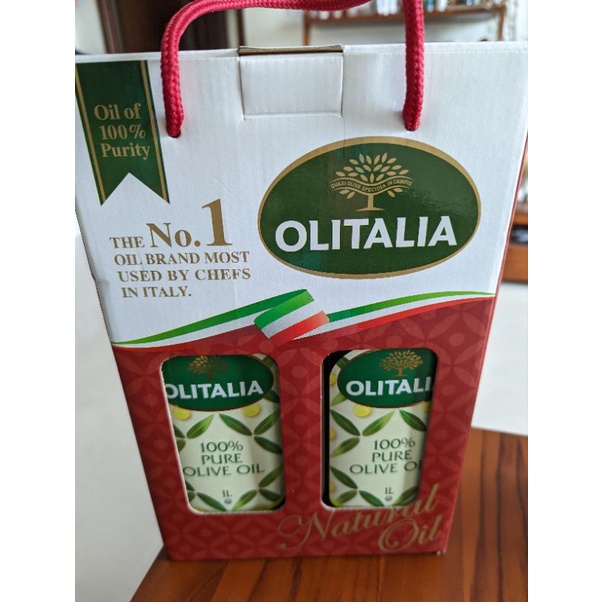 【Olitalia奧利塔】純橄欖油禮盒組(1000ml x 2瓶)（MOMO購入）
