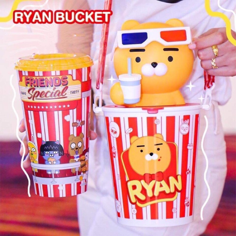 《泰國限定》KAKAO Friends Ryan 萊恩 爆米花桶+冷飲杯