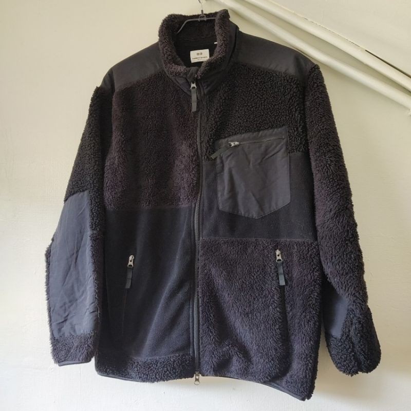 Engineered garments Uniqlo 黑色 刷毛 外套  fleece jacket