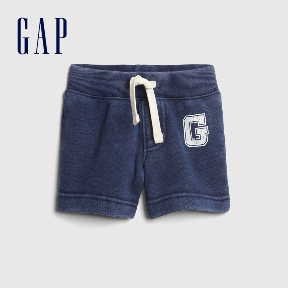 Gap 嬰兒裝 Logo鬆緊抽繩短褲-海軍淺藍(418504)