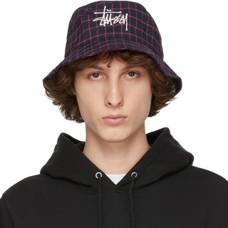 STUSSY 21SM-1321025 BASIC PLAID BUCKET HAT 漁夫帽 NEVERMIND