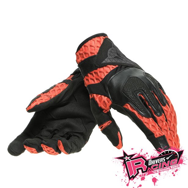 ♚賽車手的試衣間♚Dainese® Air-Maze Unisex B/O Gloves 黑/橘 透氣 短手套 觸控