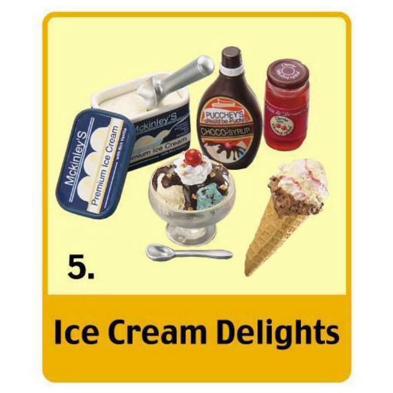 絕版盒玩 整組 Re-ment mini sweets 迷你甜點 5號 冰淇淋 美國 桶裝冰淇淋