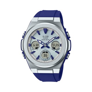 【CASIO】Baby-G MSG系列 銀色不鏽鋼殼X藍色錶帶 太陽能雙顯女錶 MSG-S600-2A 台灣卡西歐公司貨