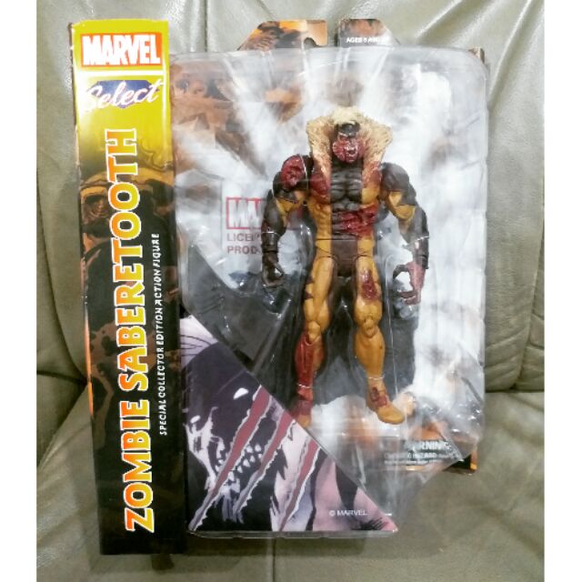 現貨 代理 Marvel select Zombie Sabertooth 殭屍 劍齒虎 喪屍 鋼牙虎