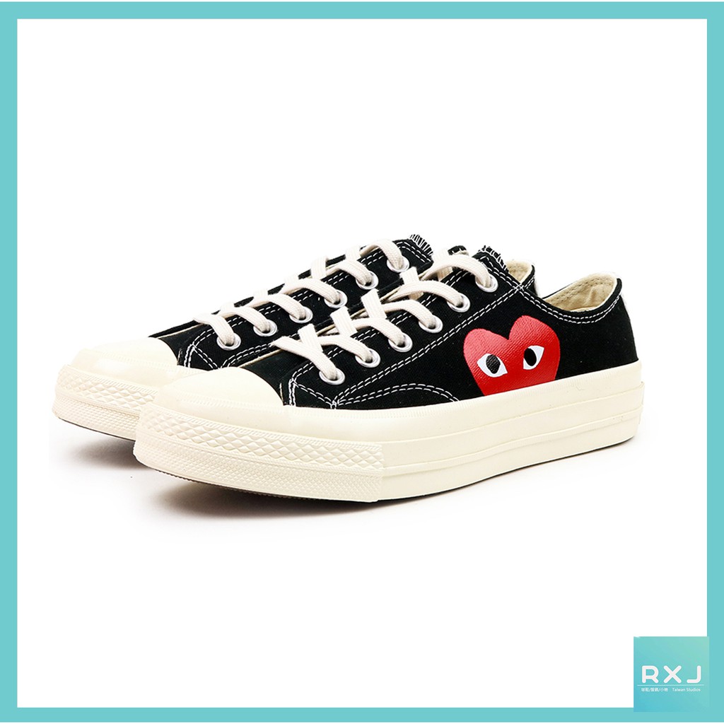 【RxJ】Converse x CDG PLAY 川久保玲 愛心 低筒 帆布鞋 黑 男女