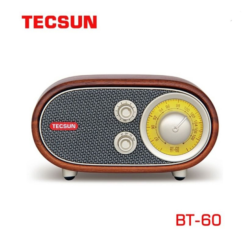 德生（Tecsun） BT-60胡桃木實木收音機復古高傳真藍牙音響調頻FM鋰電池可充電
低音效果標配（含電池充電線）